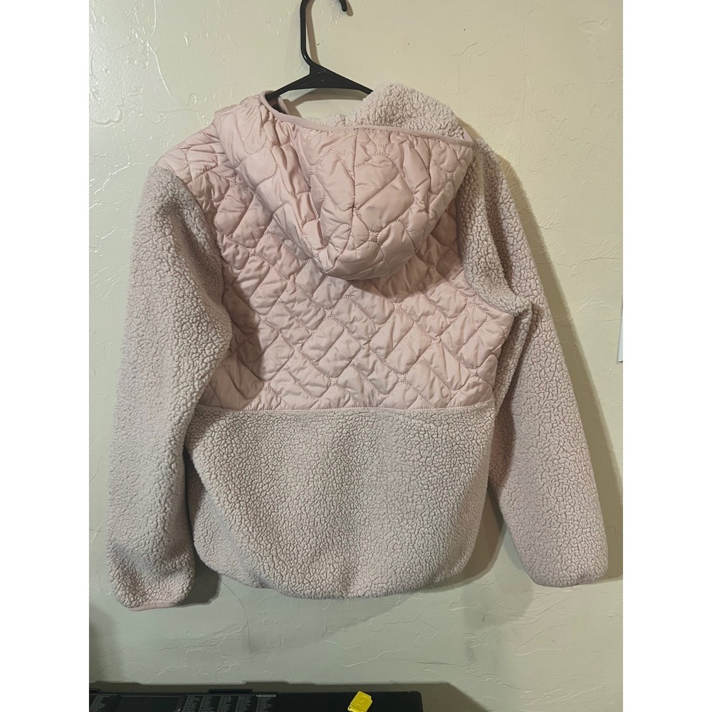Columbia Pink Quilted Sherpa Fleece Hooded Pullover Jacket Size S - Picture 4 of 9